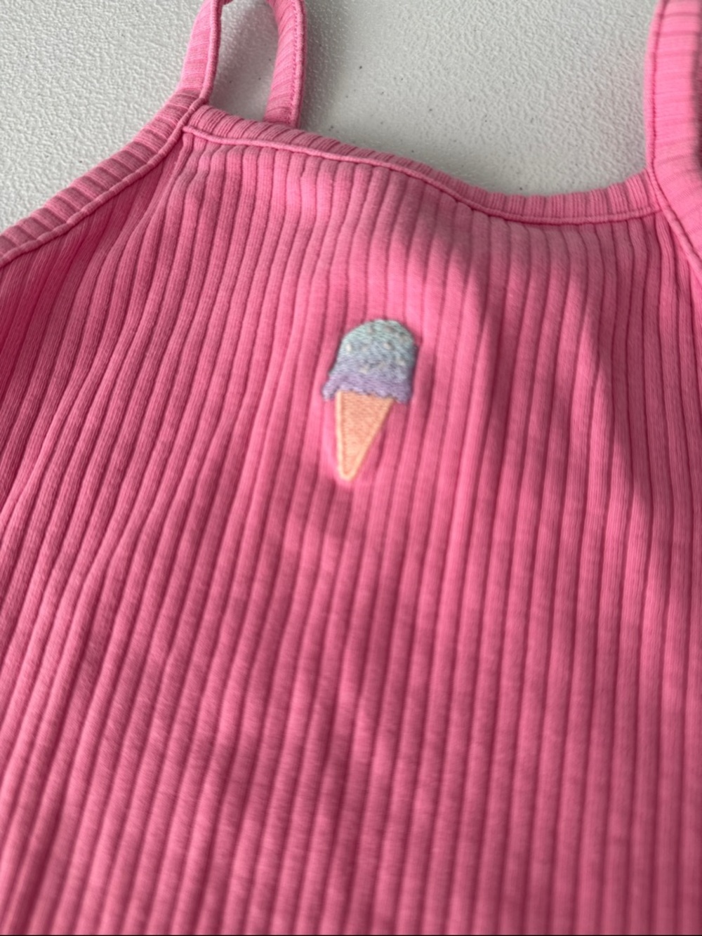 Pink Ice Cream Cone Ribbed Tank - Picture 2 of 4